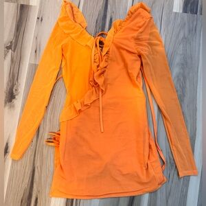 Fashion Nova Bright Orange Dress